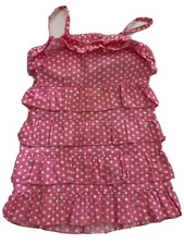 Hula Mula Boutique Ruffled Polka Dot Girls Pink Dress Size 4