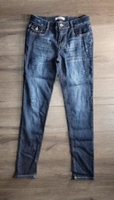 Vintage Bongo Junior's Girls 56 Ramie Skinny Jeans With Blue Sequin Size:16