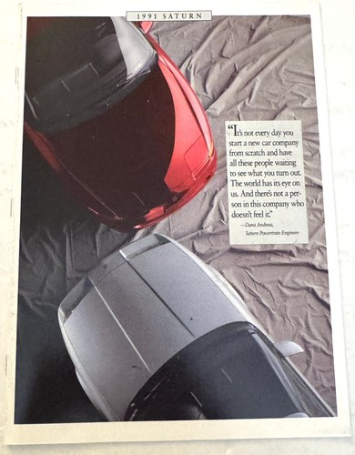 Vintage 1991 Saturn Full Line Car Dealer Sales Brochure Showroom Catalog