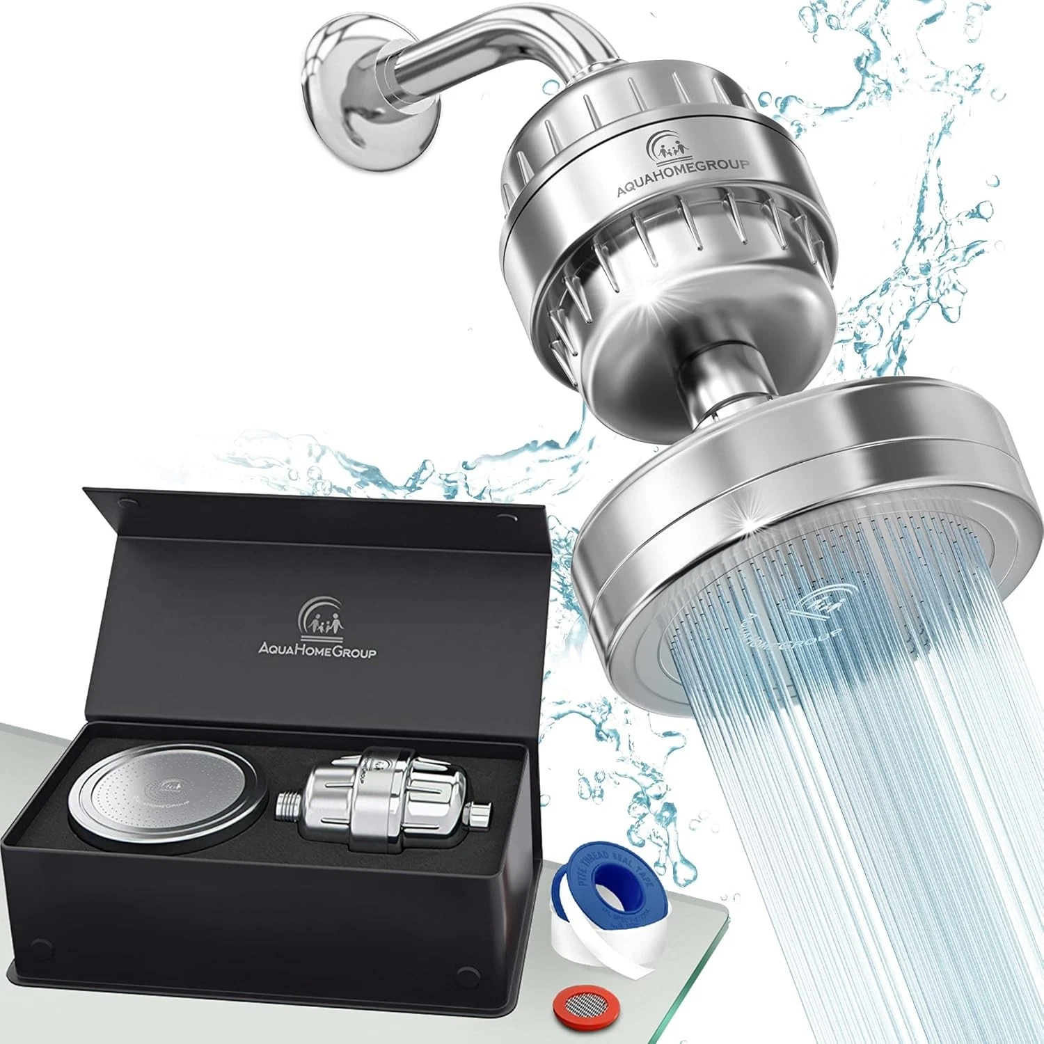 Luxury Filtered Shower Head Set 20 3 Stage Shower Filter Hard Water Removes