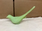 Vintage Fenton uranium glass bird of happiness figure satin green GLOWS UV art