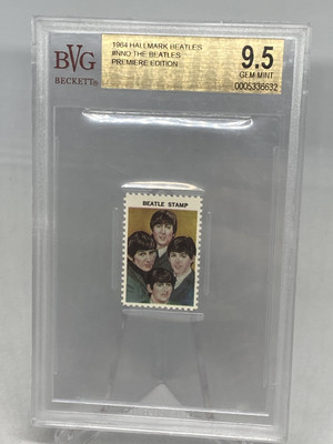1964 Hallmark BEATLES Group Stamp BGS 9.5 GEM Rare-Lennon