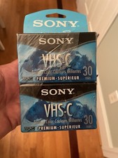 2 Pack VHS-C Sony Premium Grade Video Cassette Tapes SP 30 Minutes NOS