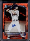 2025 Bowman Draft Sapphire Gavin Fien Chrome Auto Orange Refractor 1st #/25