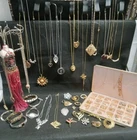 Vintage To Modern Costume Jewelry Lot With Clip Earrings And Case