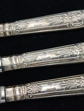 Vintage 1962 Cased Set 6 Sterling Silver Hafted Side Plate Butter Spreaders