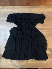 Guess By Marciano Luxurious Black Strapless Mini Dress With Ruffle Detail Size S