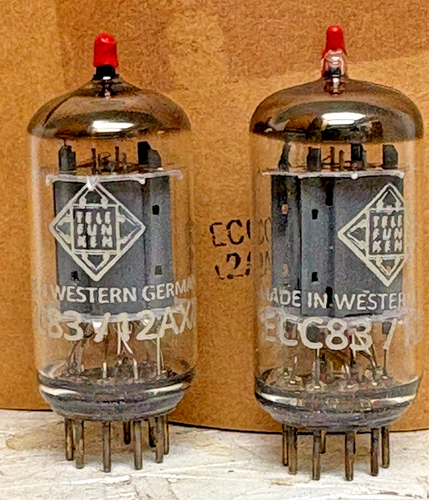 Paire De Tubes NOS ECC83 / 12AX7 TUNSGRAM, Testés 100%, Années 1960, Allemagne