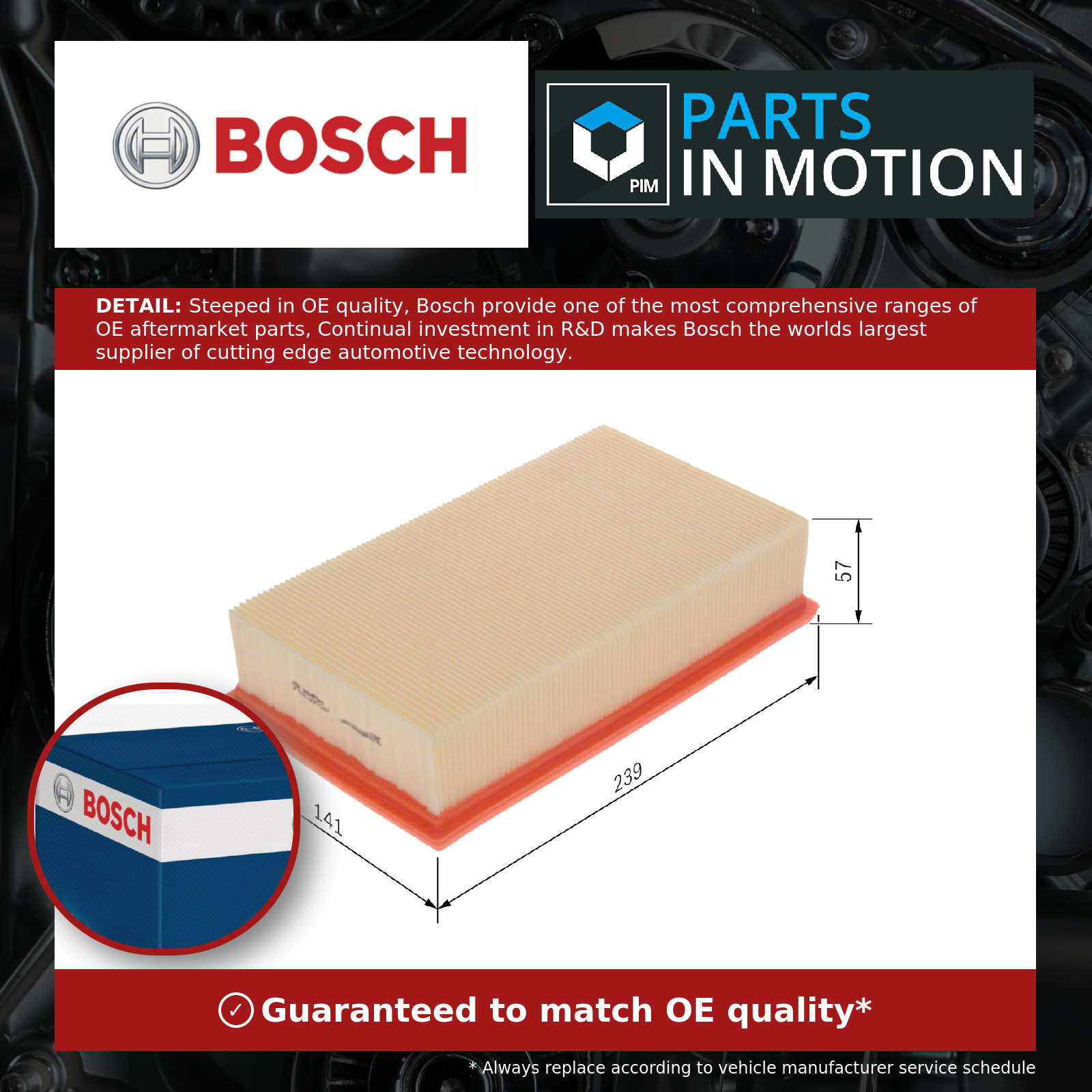 For Renault - Modus f/JP0 1.4 1.6 1.5D 1.2 2004-2013 165460588R Air Filter Bosch - Image 10