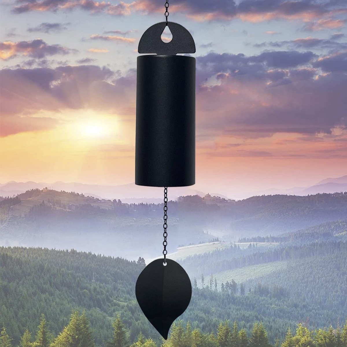 Deep Resonance Serenity Bell Large Metal Cylinder Wind Chimes