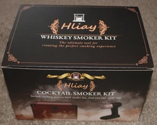HLIAY Cocktail Smoker Kit- Smoke Infuser Artisan Wood Box, & Food
