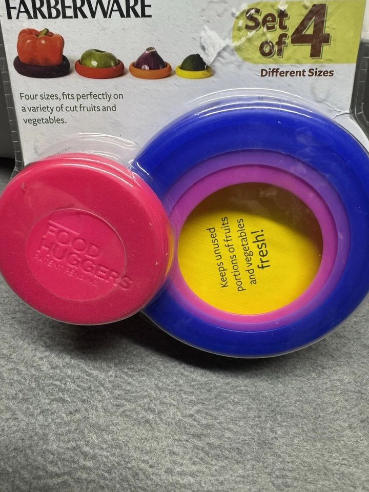 Farberware Food Huggers Silicone Reutilizável Economizador de Alimentos Conjunto de 4 - Frutas e Vegetais - Imagem 4 de 4