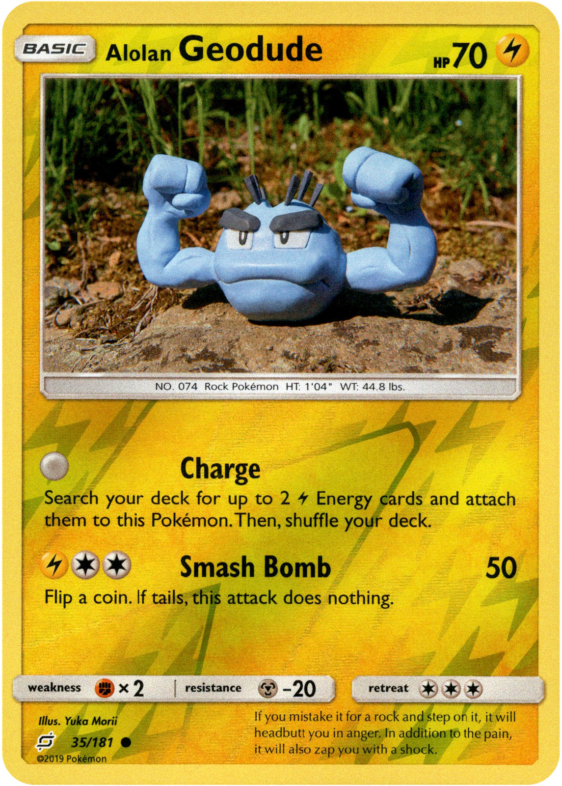 Alolan Geodude - 35/181 - Team Up - Reverse Holo