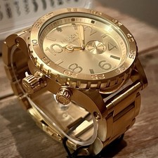 Nixon 51-30 Tide A057-502 All Gold 51mm Oversized Surf Watch NEW Deadstock Box