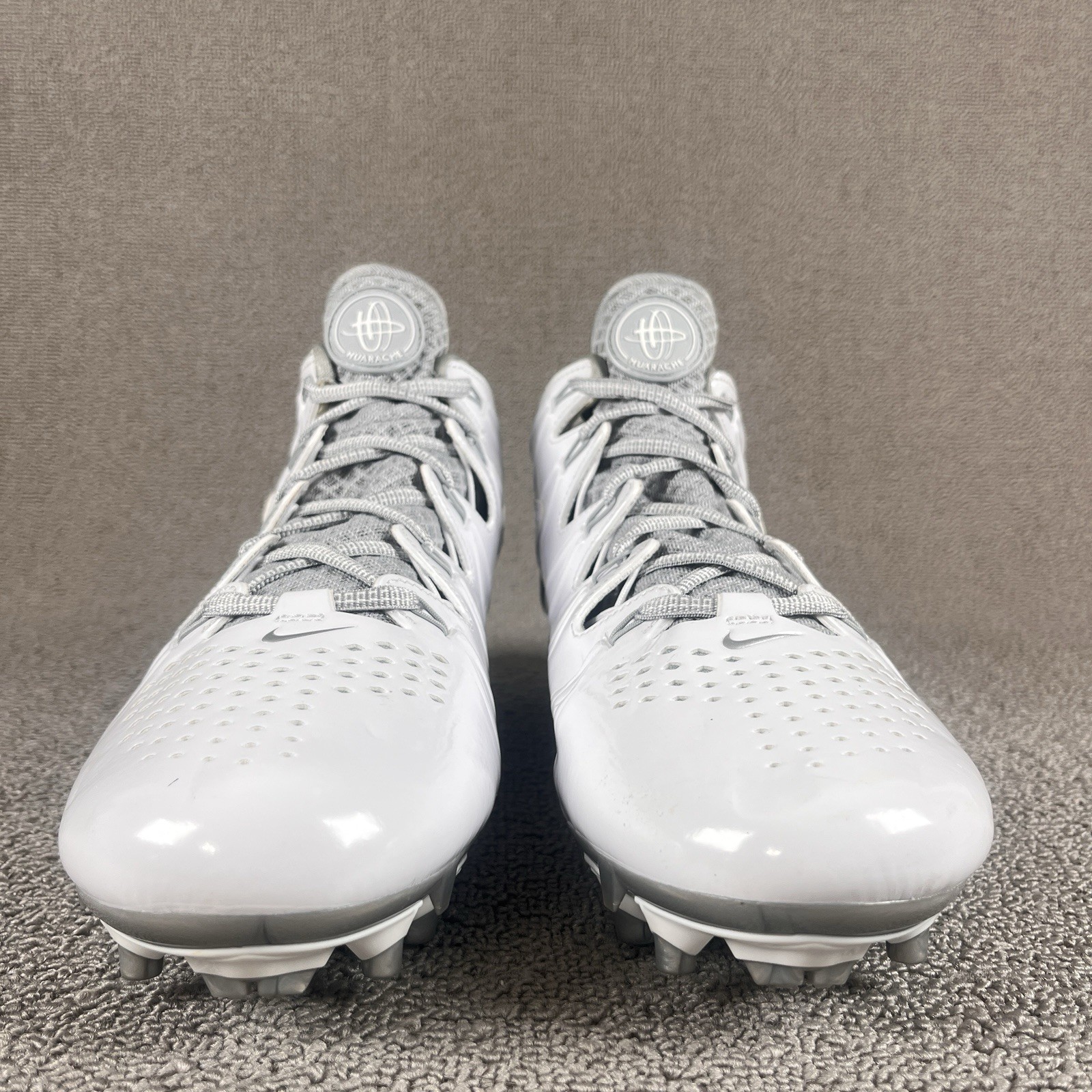 Nike Huarache 4 Lacrosse Shoes Mens Sz 11 White Sports Cleats 616296-100 thumbnail 2