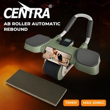 Centra Ab Roller with Auto Rebound Elbow & Knee Support LCD Timer Core Trainer