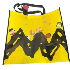 Peanuts Gang Charlie Brown Yellow XL Reusable Shopping Grocery Gift Bag NWT