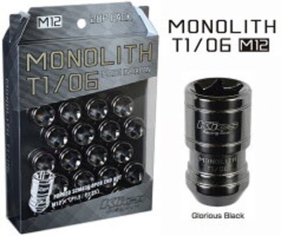 KYO-EI Kics MONOLITH T1/06 Lug Nuts M12x1.25 20pc Glorious Black Key MN03GK