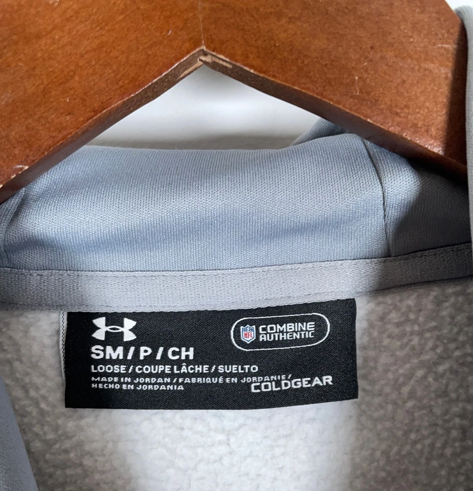 Under Armour Detroit Lions Hoodie Adult Small Gray Sweatshirt Combine Authentic - Image 3 of 4