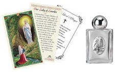 Our Lady of Lourdes Holy Water Bottle - 3.4 Inch Glass Lourdes Bottle - 3 Set...