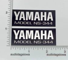 Yamaha Model NS-344 Speaker Badge Logo Pair Silver Aluminum Custom Made