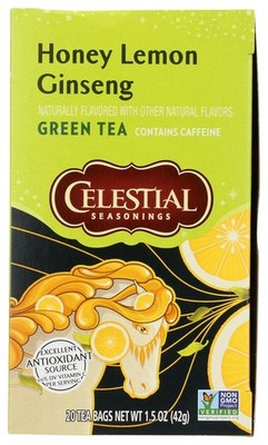 Celestial Seasonings Honey Lemon Ginseng Green Tea Bags, 20 Count (Pack of 2) 