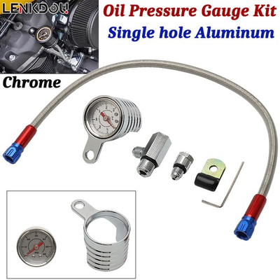 #ad #ad Twin Cam Oil Pressure Gauge For Harley Touring Softail Dyna 1999 2017 Chrome $54.99