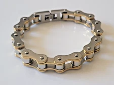 Stainless Steel 10mm Bike Chain 8.5" Bracelet Biker Chain Bracelet Gold Silver