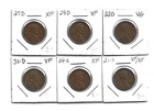 LOT OF 6 6 BETTER DATE AND GRADE OF LINCOLN CENTS