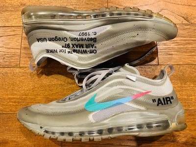 Off-White Nike Air Max 97 Menta AJ4585-101 OG Wolf Gray US 10 mit Karton aus ...
