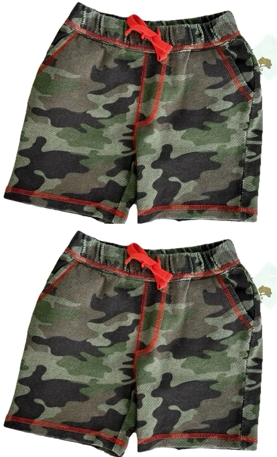 NORDSTROM Outfit Set of 2 Pairs Toddler Boys Camo Shorts 18M Army Green LOT NWT