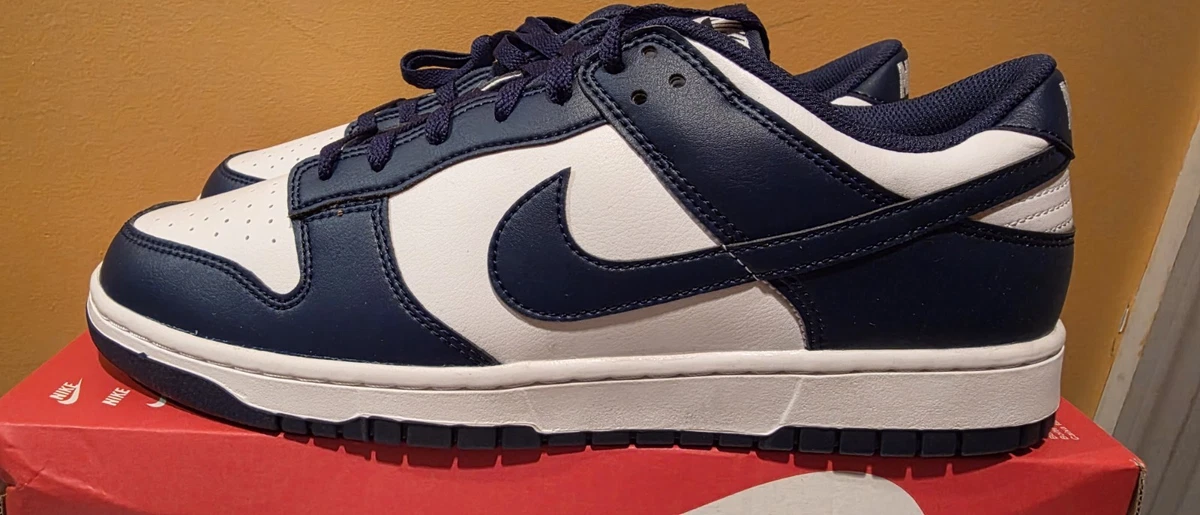 Nike Dunk Low White Midnight Navy for sale | eBay
