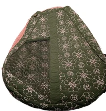 Oak and Reed Quilted Dark Green And Pink Tennis Backpack