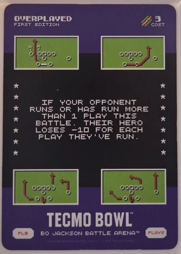 2026 Bo Jackson Battle Arena Tecmo Bowl PL-9 Overplayed First Edition Play Card