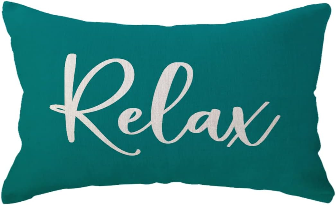 Farmhouse Green 12x20 Lumbar Throw Pillow Case Cozy Housewarming Gift
