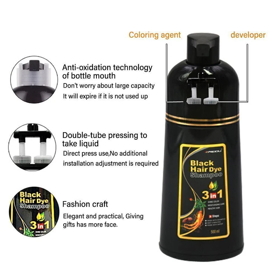 3 In 1 Hair Dye Shampoo Herbal Brown Hair Dye for Men Women Herbal Ingredients - - Image 4 of 4