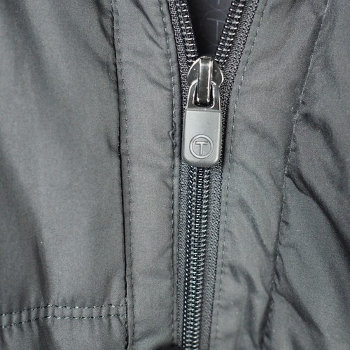Tumi Quilted Puffer Jacket Mens Medium Black Insulated Fill T-Tech Zip ButtonTum - Picture 5 of 16