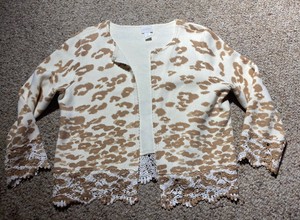 giraffe print cardigan