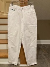 Vintage Lauren Ralph Lauren Size 10 Off-White Cotton Twill Jean Style Pants