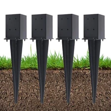 1 Pcs 4"x4" Fence Post Anchor Ground Spike 22"internal 3.6"x3.6" Fence Stakes 