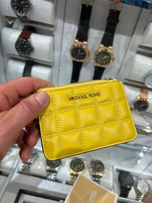 Michael Kors Jet Set Travel Coin Pouch Card Holder with Keychain (Daisy  Yellow)