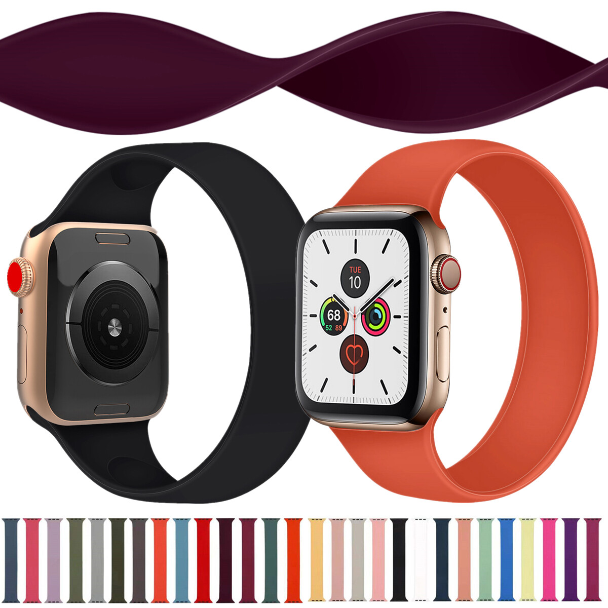 silicone red solo loop band