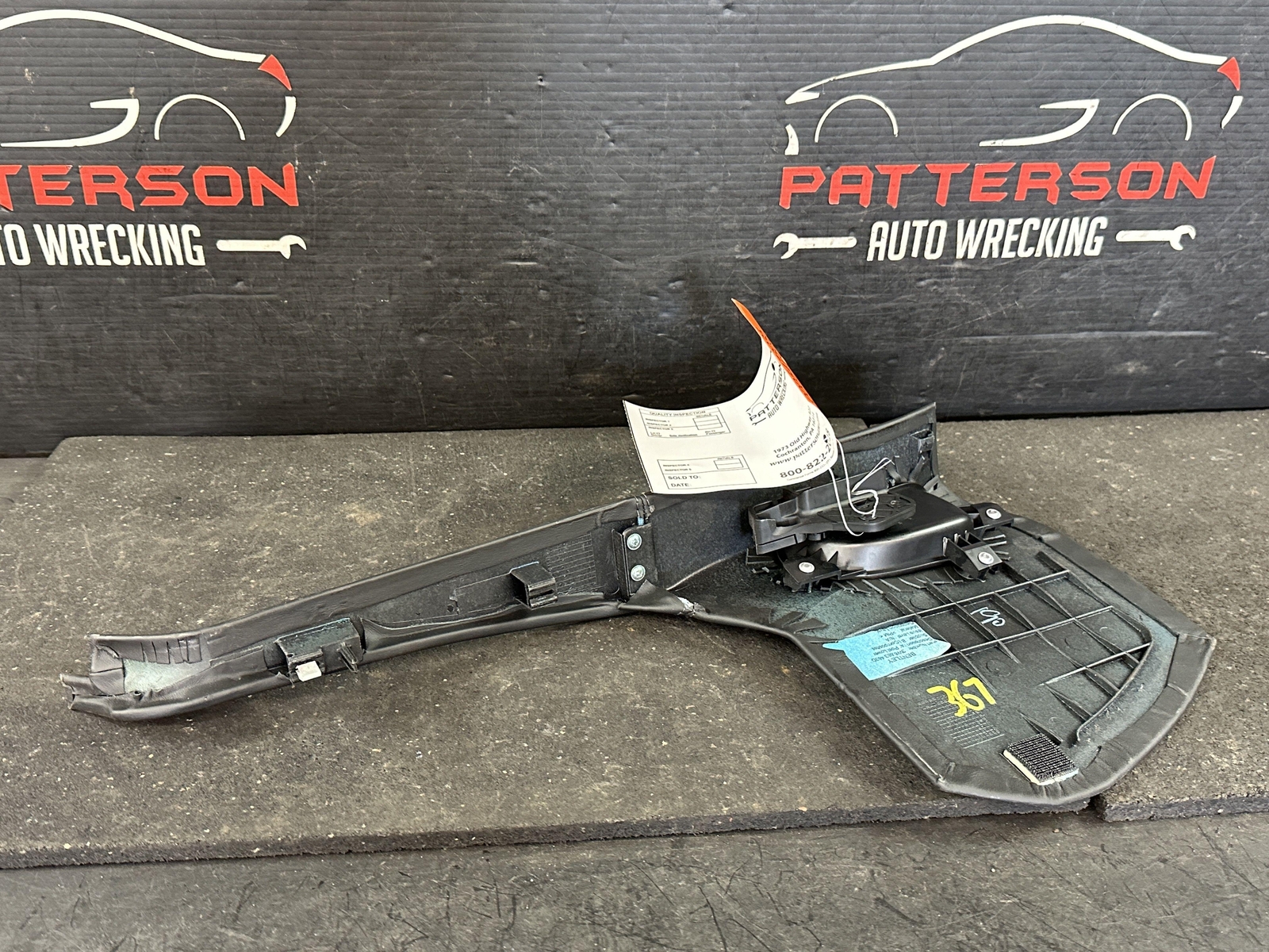 11-18 BENTLEY CONTINENTAL GT LEFT LH A POST LOWER TRIM PANEL BLACK 3W8863483D