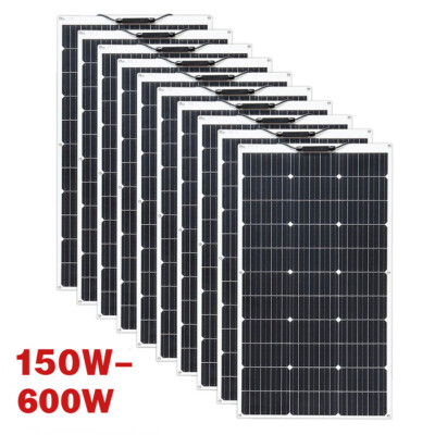 150-600W Complete Solar Panel Kit Solar Power Generator 40A Home 12V Grid System