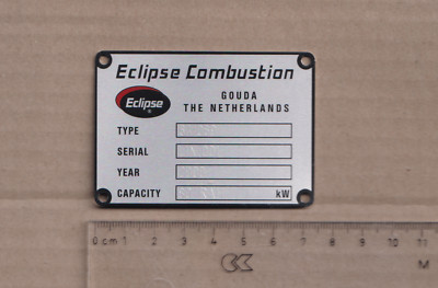 Kleines Anlagenschild ___||___ Fa. Eclipse Combustion ___||___ aus dem Jahr 2000