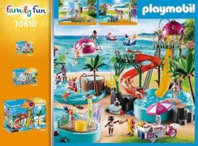PLAYMOBIL 70610 Family Fun Pool w/Water Sprayer 65 Pc Toy Playset