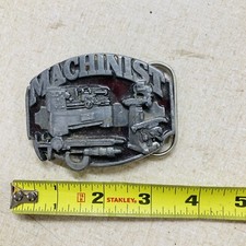 Vintage 1987 Siskiyou Buckle Co. Machinist Silver  in color And Hefty In Whight