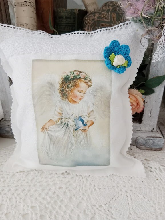 Lavendelkissen Duftkissen *Engelchen mit Vögelchen* Geschenke Idee