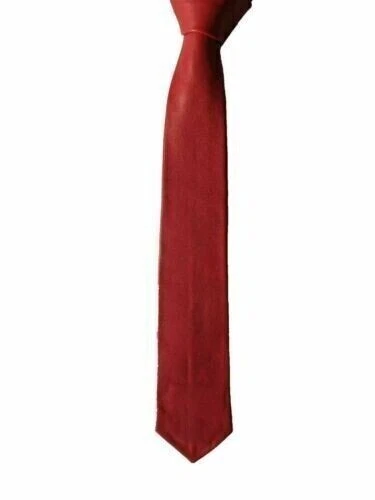 100% Real Lambskin Dance Red Party Men's Neck Tie High Quality Lambskin - Image 2 of 3