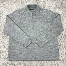Greg Norman Sweater Mens XL Pullover 1/2 Zip SM STAIN Gray Mock Neck Stretch